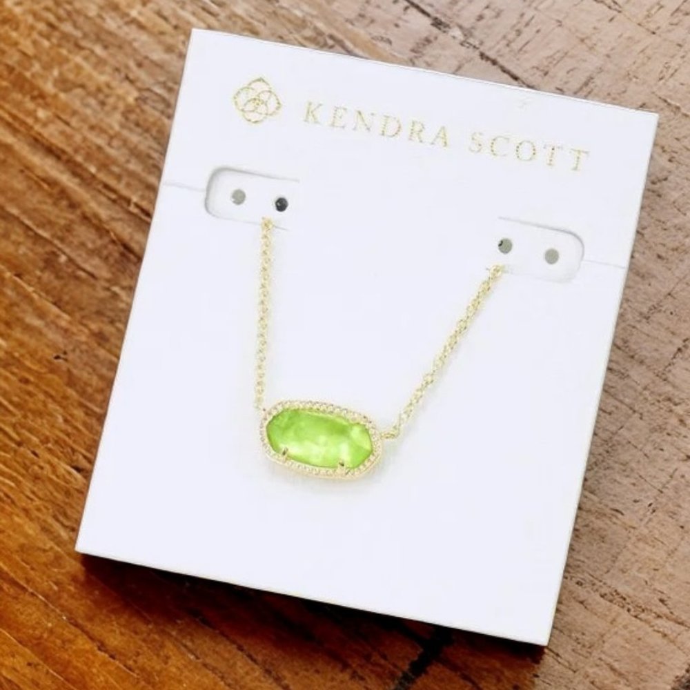 Elisa Gold Necklace in Peridot Illusion